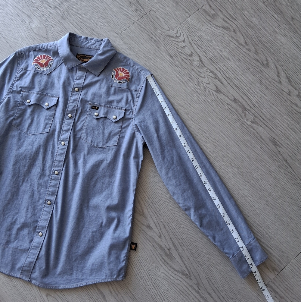 Howler Brothers Crosscut Deluxe Western Pearl Snap Embroidered Shirt - Picture 11 of 16